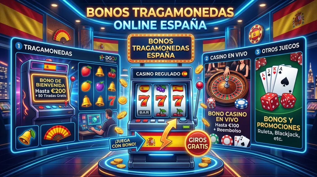 Distribución visual de bonos de casino aplicados a distintas categorías de juego