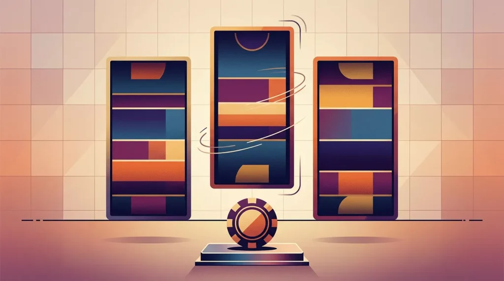 Concepto visual de bonos aplicados a slots online en un casino regulado