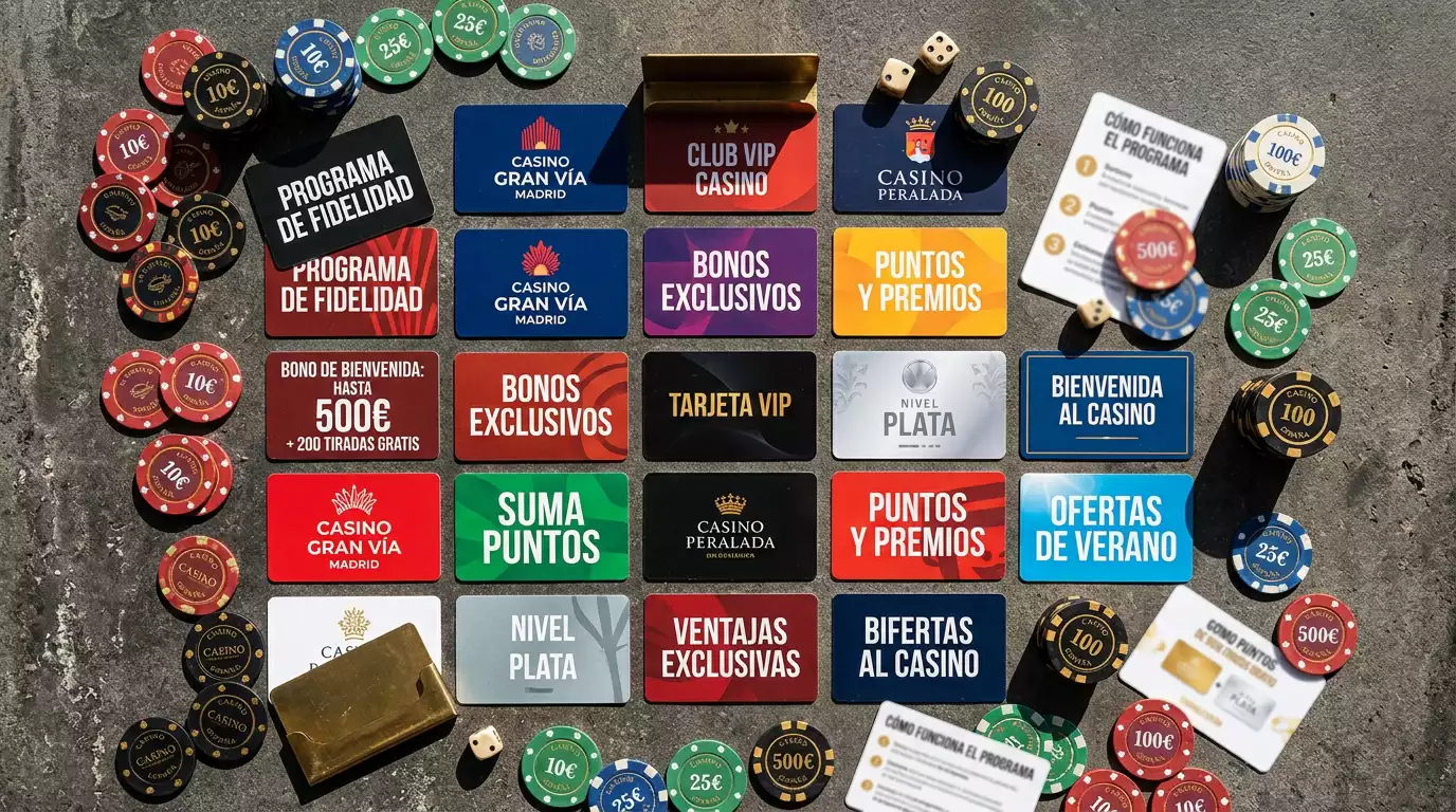 Mosaico editorial con fichas, cartas y elementos tipográficos que ilustran el ecosistema de bonos de casino en España